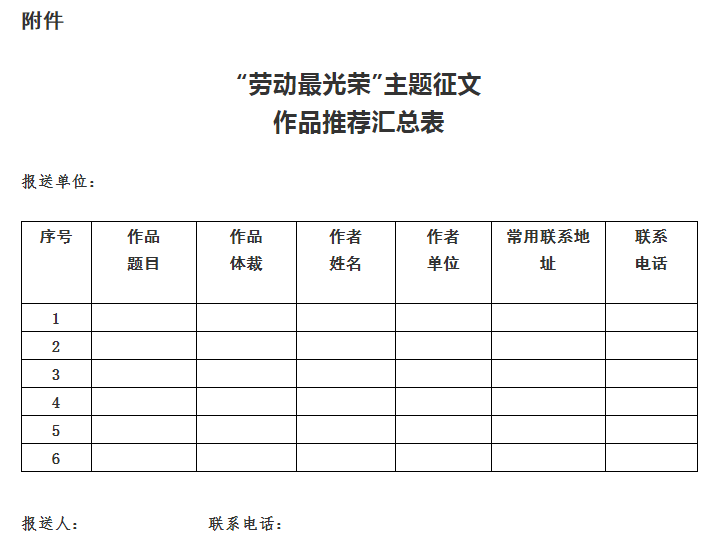 “劳动最光荣”文学作品主题征文启事